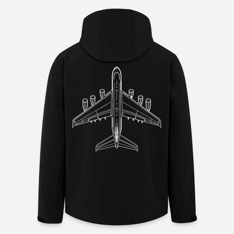 Airplane Drawing - Men’s Recycled Softshell Jacket by Stanley/Stella - black