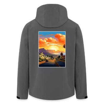 Kapstadt Südafrika Reiseposter Souvenir WPA - Recycelte Männer Softshell-Jacke von Stanley/Stella - Schwarz - Hinten - AI Model Male 185 light (185cm)