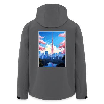 Japan Tokio Reise Poster Souvenir Postkarte Farbe - Recycelte Männer Softshell-Jacke von Stanley/Stella - Schwarz - Hinten - AI Model Male 185 light (185cm)