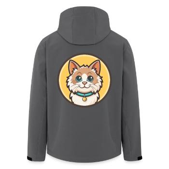 Angora turc Chat Race Dessin animé Kawaii Animal Pet - Veste softshell homme en polyester recyclé Stanley/Stella - noir - Dos - AI Model Male 185 light (185cm)