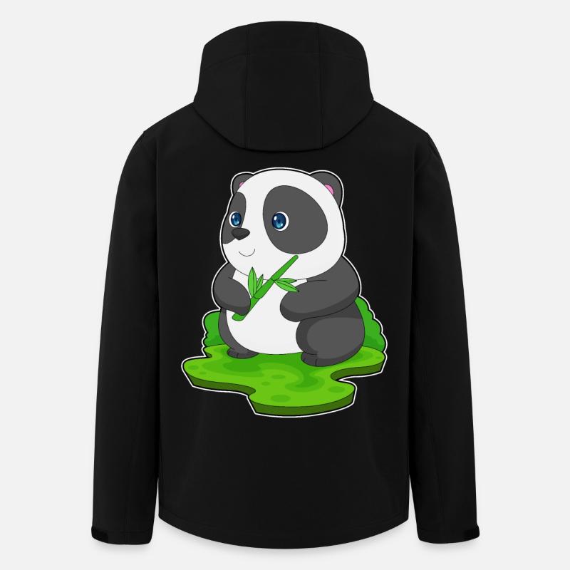 Panda Bamboo - Men’s Recycled Softshell Jacket by Stanley/Stella - black