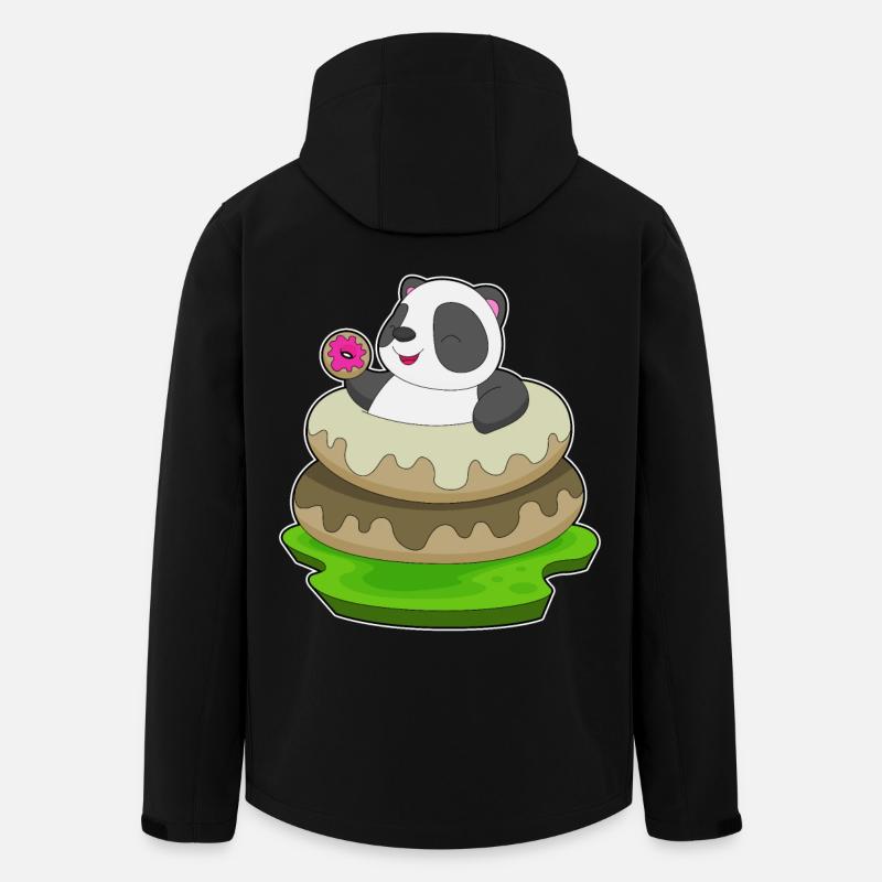 Panda Donuts - Recycelte Männer Softshell-Jacke von Stanley/Stella - Schwarz