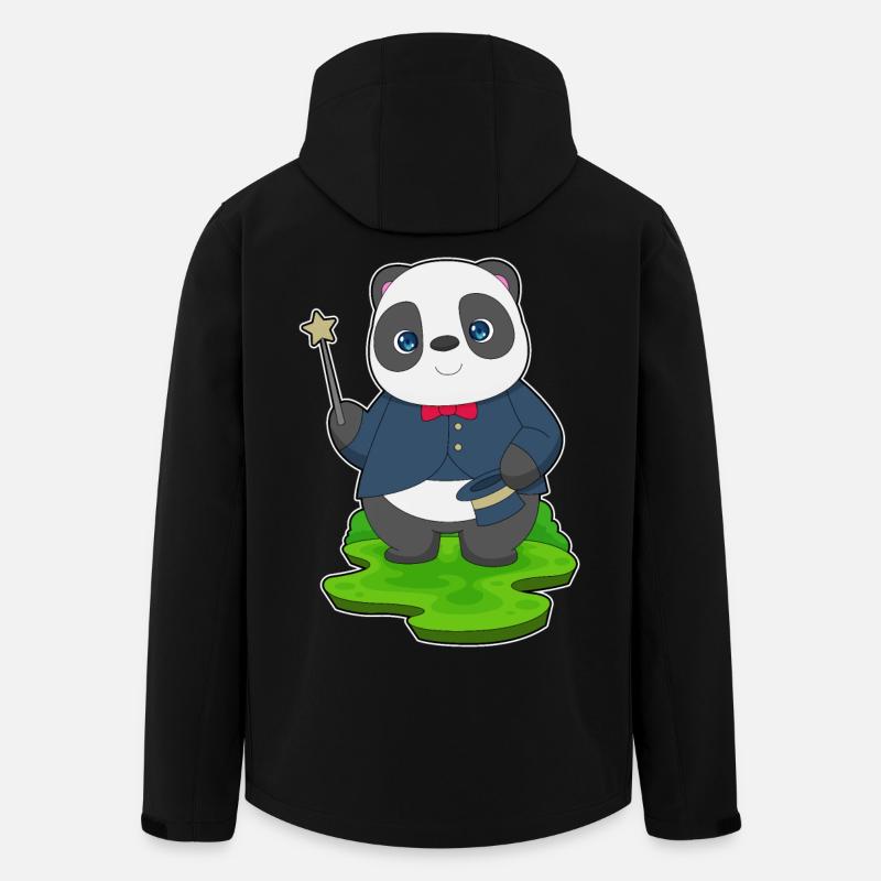 Baguette de sorcier panda - Veste softshell homme en polyester recyclé Stanley/Stella - noir