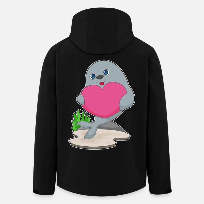 Seehund Herz - Recycelte Männer Softshell-Jacke von Stanley/Stella - Schwarz