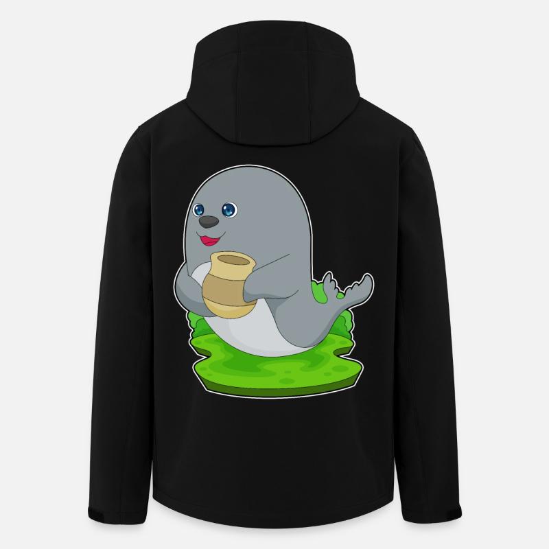Seehund Vase - Recycelte Männer Softshell-Jacke von Stanley/Stella - Schwarz