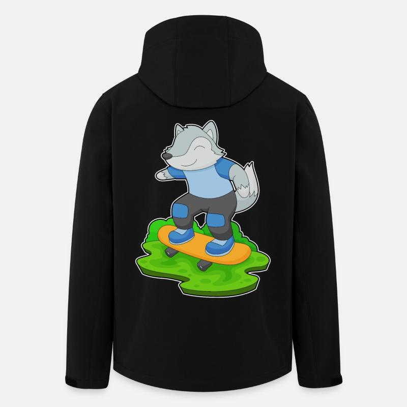 Wolf Skater Skateboard - Recycelte Männer Softshell-Jacke von Stanley/Stella - Schwarz
