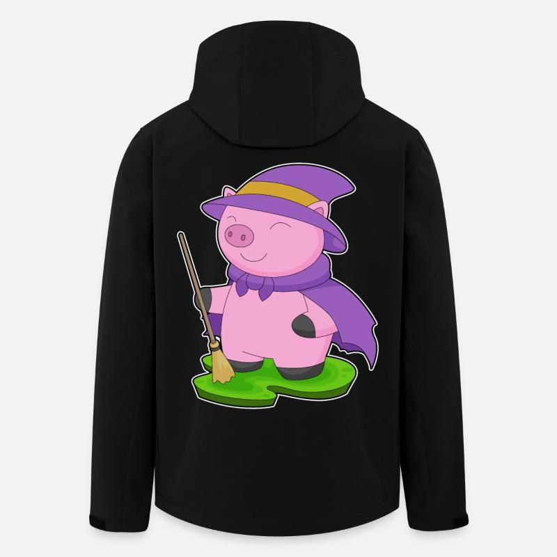 Pig Witch Broom - Men’s Recycled Softshell Jacket by Stanley/Stella - black