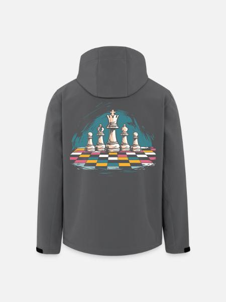 Graphismes d’échecs - Veste softshell homme en polyester recyclé Stanley/Stella - noir