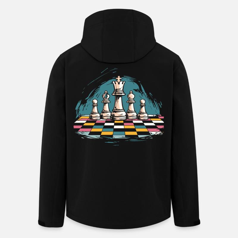 Chess Graphics - Men’s Recycled Softshell Jacket Discoverer by Stanley/Stella - black