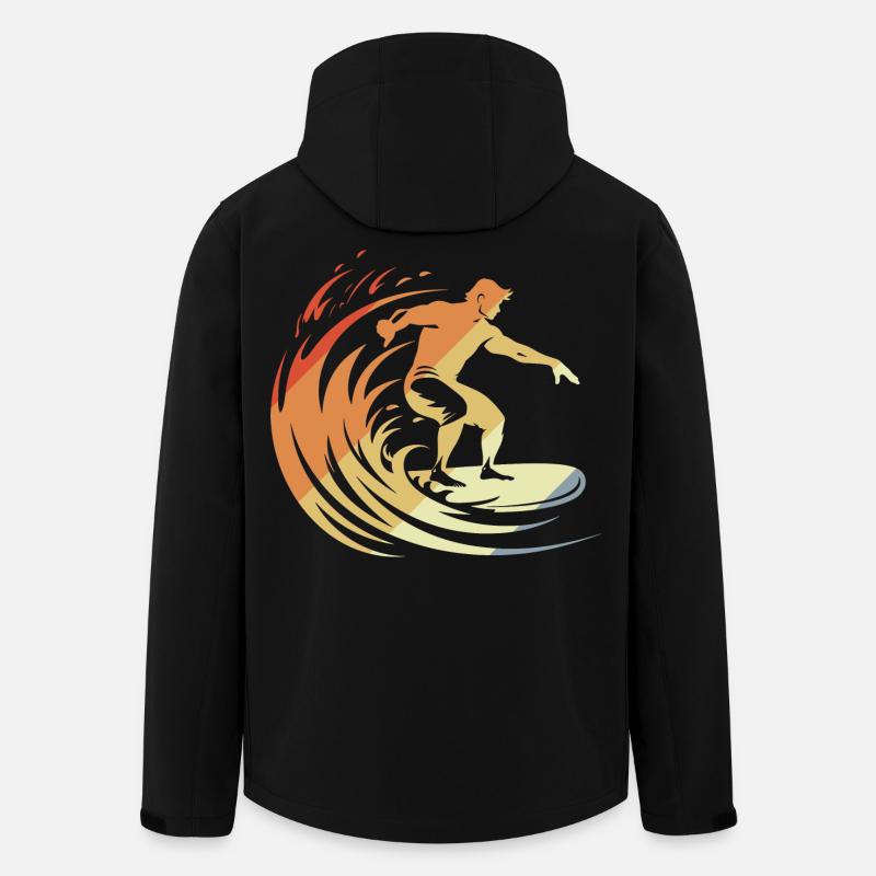 Surfeur rétro - Veste softshell homme en polyester recyclé Discoverer Stanley/Stella - noir