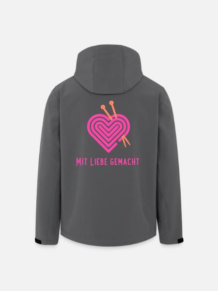 mit Liebe Häkelherz - Recycelte Männer Softshell-Jacke von Stanley/Stella - Schwarz