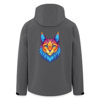 Kurilian Bobtail Katze Rasse Karikatur Kawaii Tier P - Recycelte Männer Softshell-Jacke von Stanley/Stella - Schwarz - Hinten - AI Model Male 185 light (185cm)