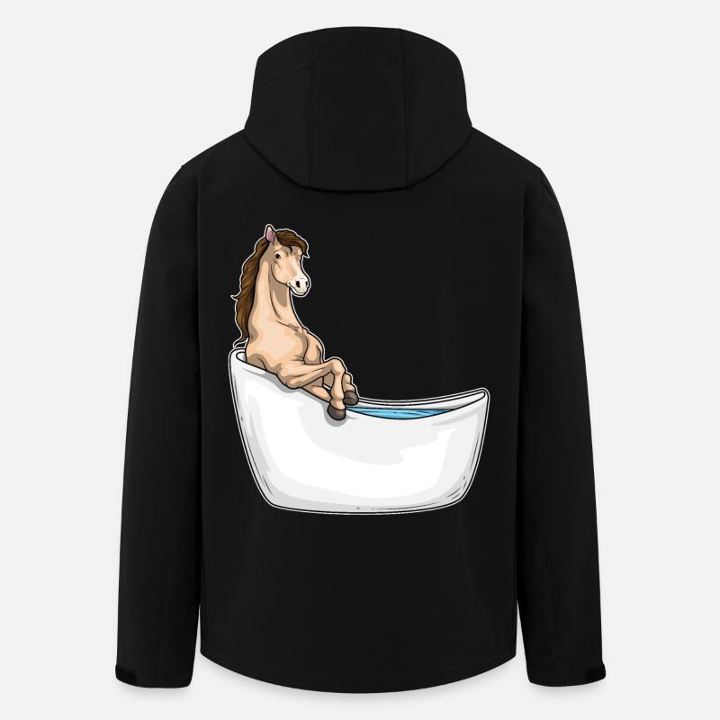 Pferd Baden Badewanne - Recycelte Männer Softshell-Jacke von Stanley/Stella - Schwarz