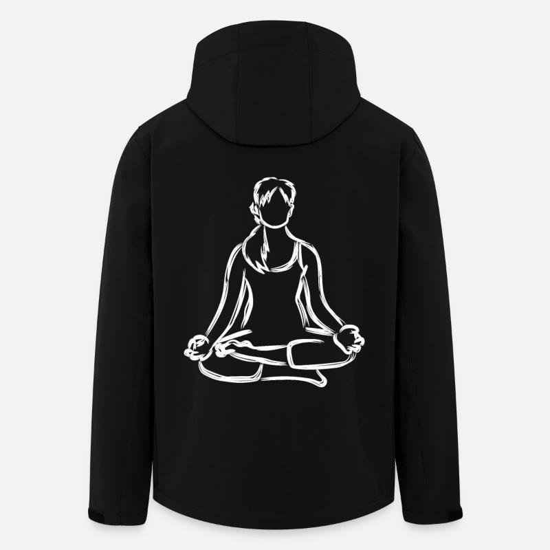 Dessin de Yogini - Veste softshell homme en polyester recyclé Stanley/Stella - noir