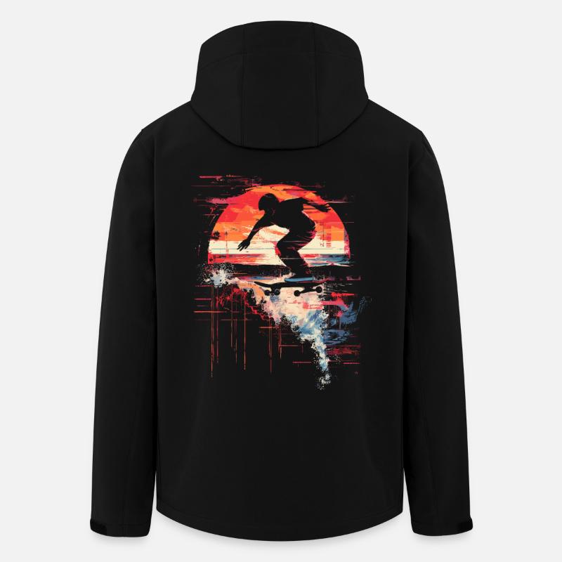 Skateboarder Steamwave - Recycelte Männer Softshell-Jacke von Stanley/Stella - Schwarz