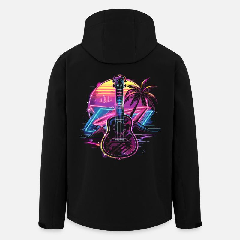 Ukulele Retrowave - Recycelte Männer Softshell-Jacke von Stanley/Stella - Schwarz