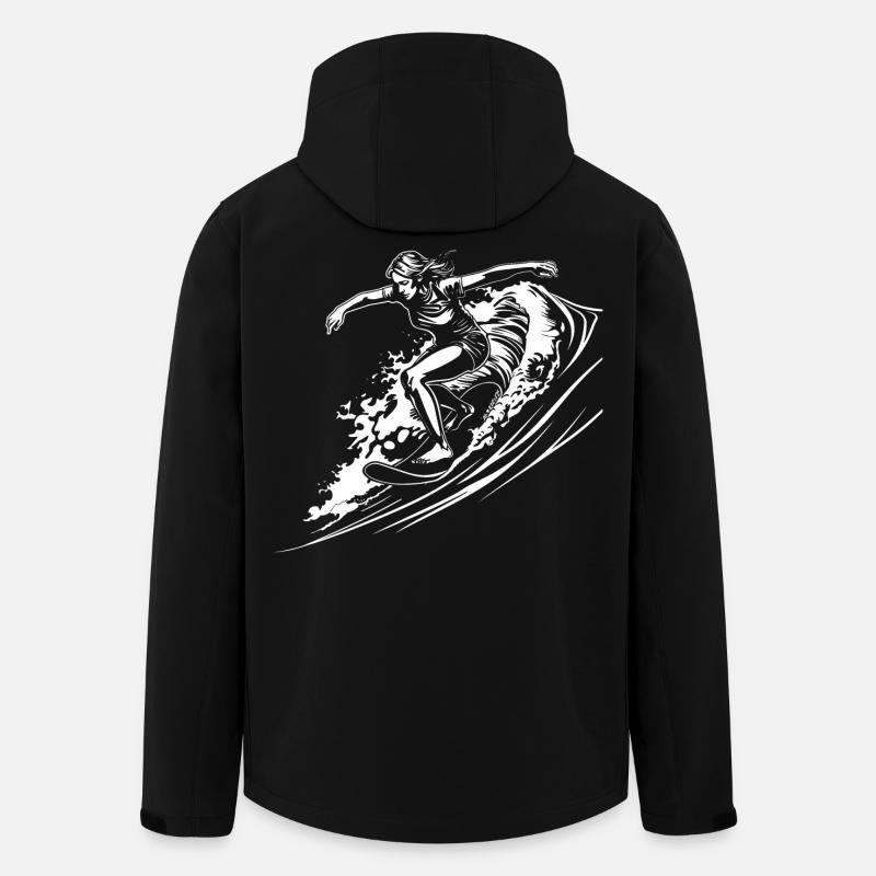 Weiblicher Surfer - Recycelte Männer Softshell-Jacke von Stanley/Stella - Schwarz