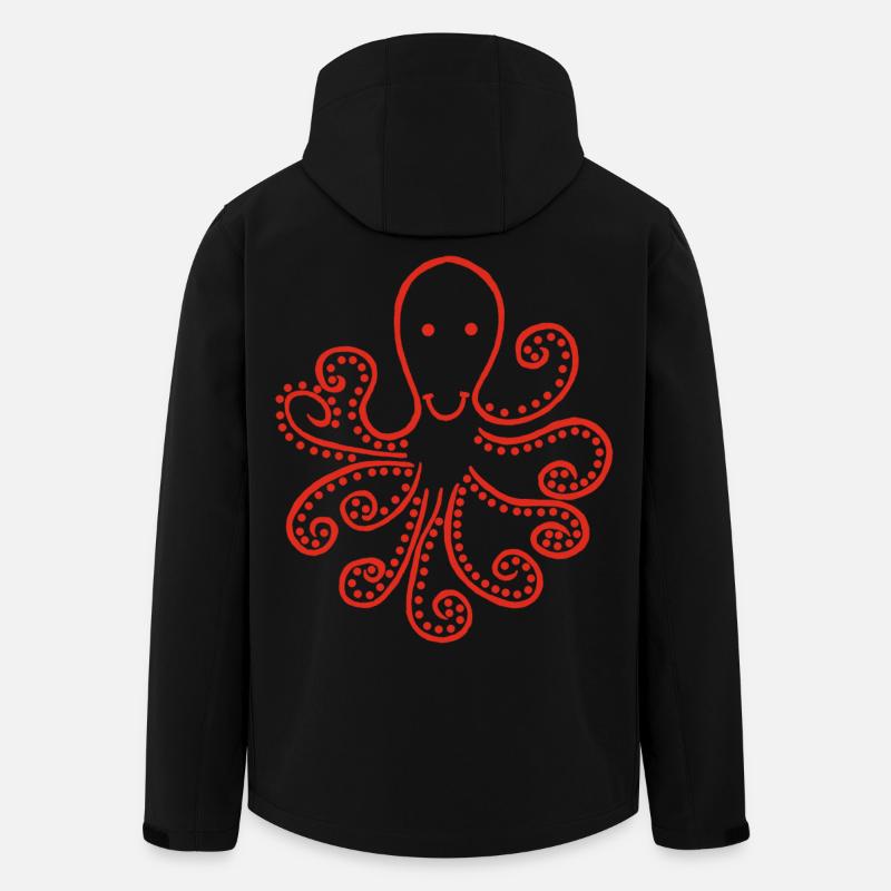 Pieuvre rouge étrange - Veste softshell homme en polyester recyclé Stanley/Stella - noir