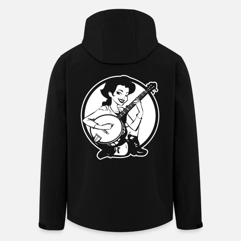 Cartoon Banjo Player - Men’s Recycled Softshell Jacket by Stanley/Stella - black