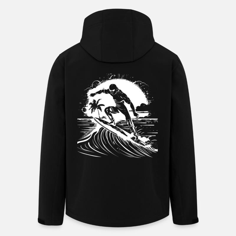 Surfer Graphics - Men’s Recycled Softshell Jacket by Stanley/Stella - black