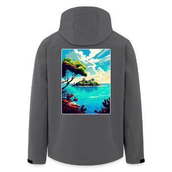 Belize Karibik Reise Poster Souvenir Farbe WPA - Recycelte Männer Softshell-Jacke von Stanley/Stella - Schwarz - Hinten - AI Model Male 185 light (185cm)