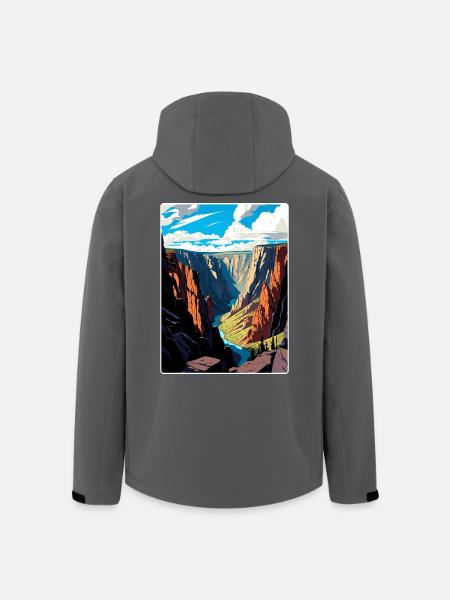 Black Canyon National Park Colorado Travel Poster - Men’s Recycled Softshell Jacket by Stanley/Stella - black