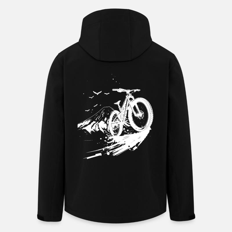 Mountainbiking Skizze - Recycelte Männer Softshell-Jacke von Stanley/Stella - Schwarz