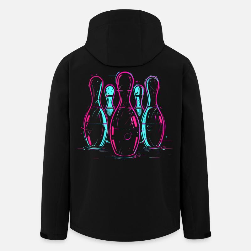 Bowling rétro Synthwave - Veste softshell homme en polyester recyclé Stanley/Stella - noir
