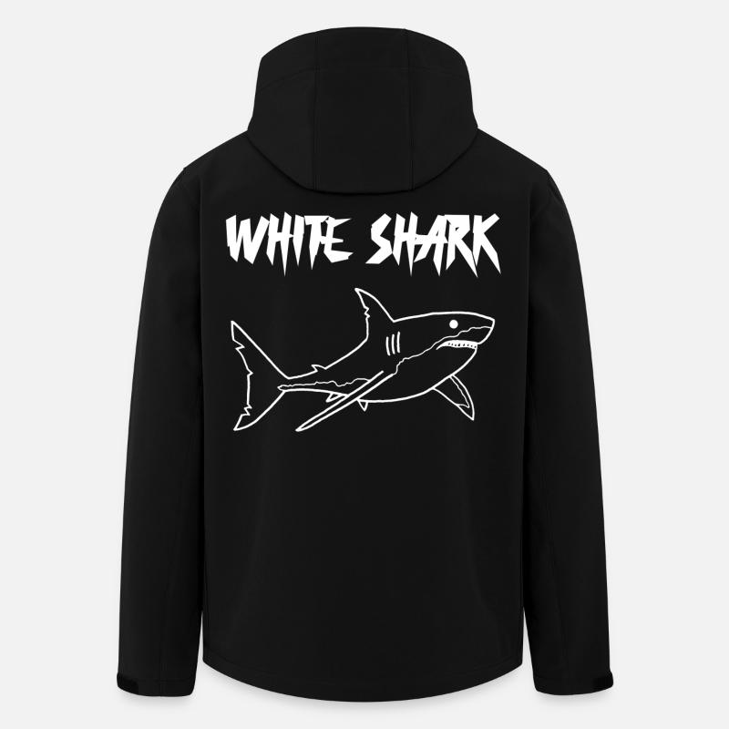 Requin blanc - Veste softshell homme en polyester recyclé Stanley/Stella - noir