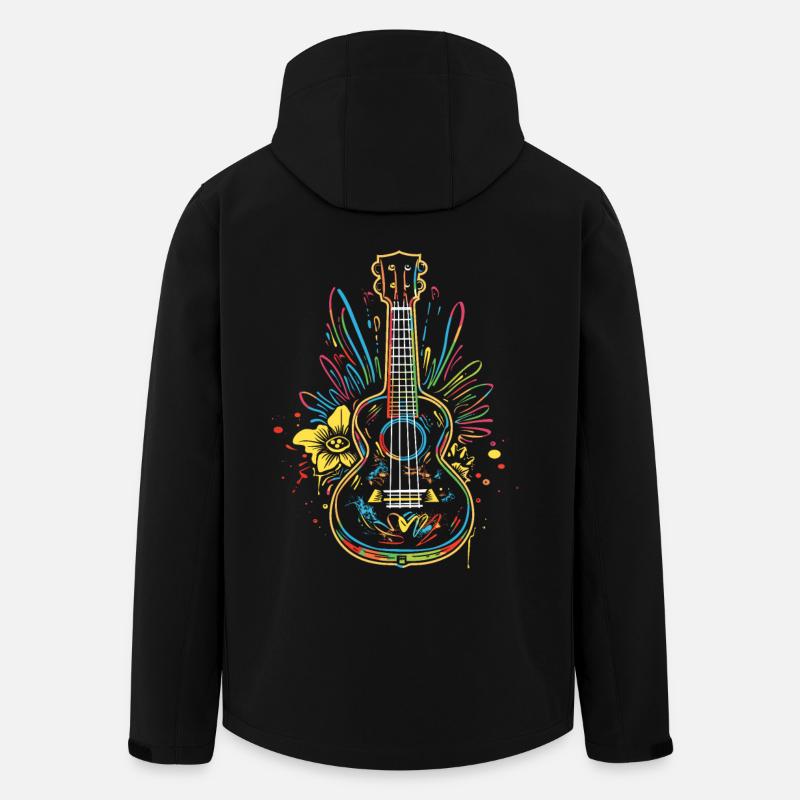 Ukulele Line Art - Recycelte Männer Softshell-Jacke von Stanley/Stella - Schwarz