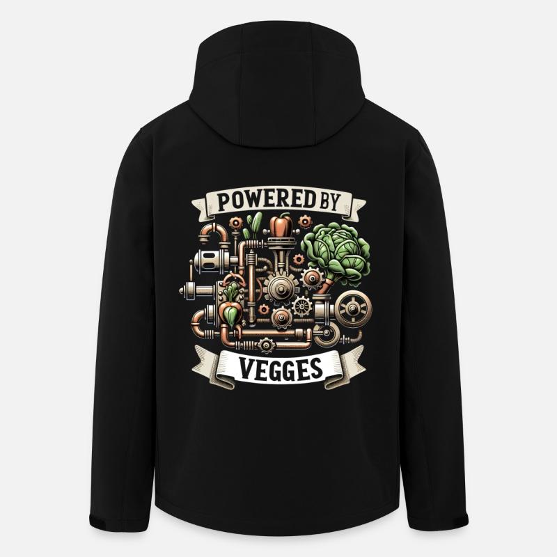 Vegan Vegetarian Steampunk Vegetable Gift - Men’s Recycled Softshell Jacket by Stanley/Stella - black