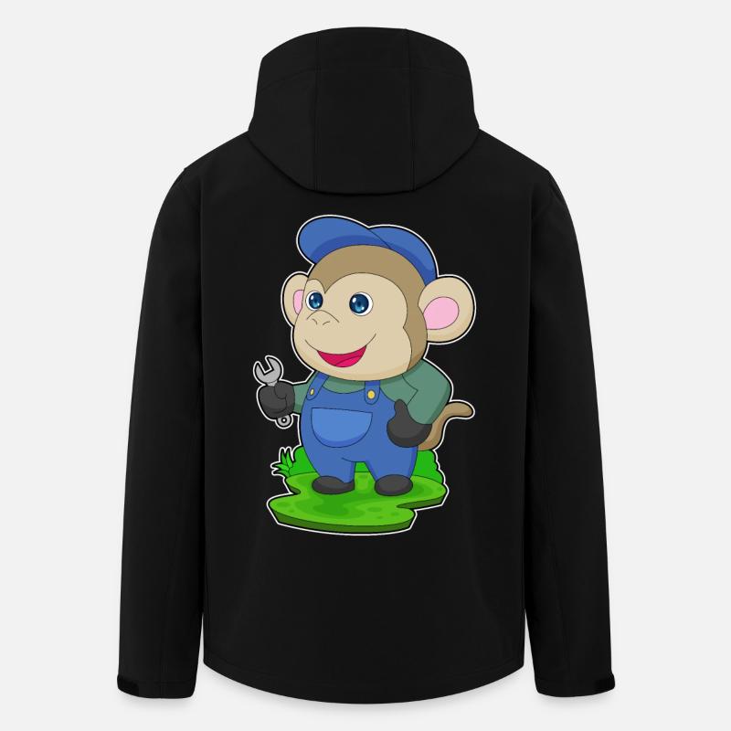 Clé d’artisan Monkey - Veste softshell homme en polyester recyclé Stanley/Stella - noir
