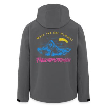 Mein Reich ist der Himmel – Fallschirmspringen - Recycelte Männer Softshell-Jacke von Stanley/Stella - Schwarz - Hinten - AI Model Male 185 light (185cm)