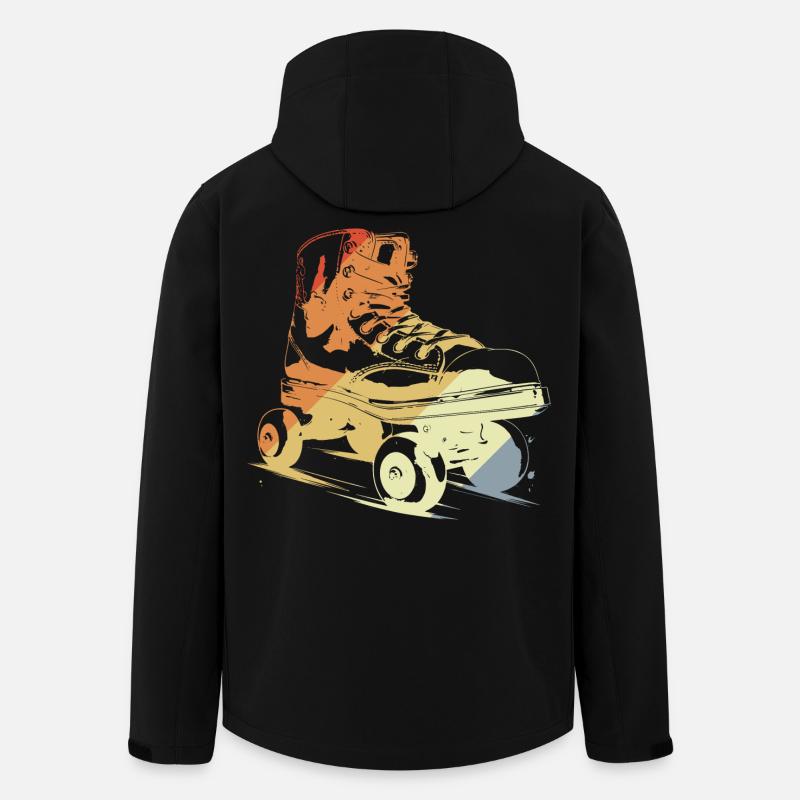 Retro Roller Skates Drawing - Men’s Recycled Softshell Jacket by Stanley/Stella - black