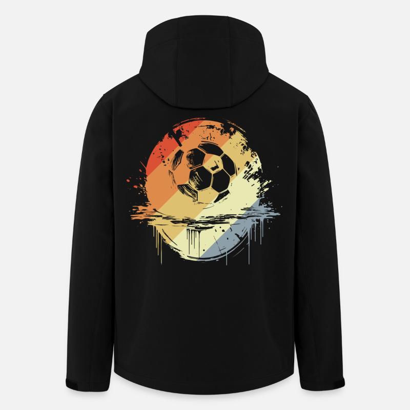 Retro Fußball Grafik - Recycelte Männer Softshell-Jacke von Stanley/Stella - Schwarz