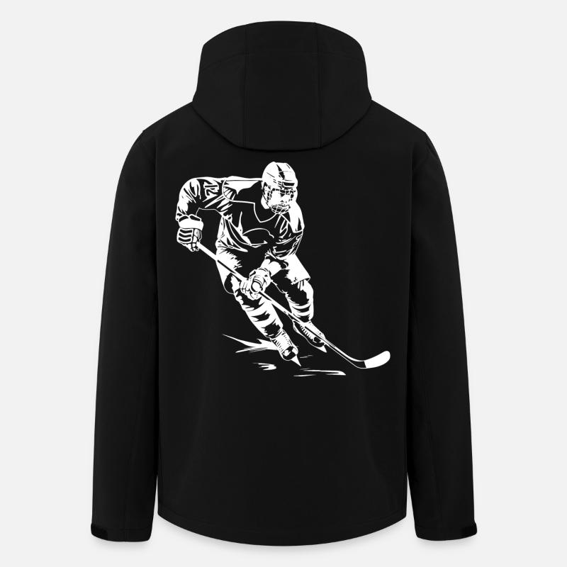 Ice Hockey Player Drawing - Men’s Recycled Softshell Jacket by Stanley/Stella - black