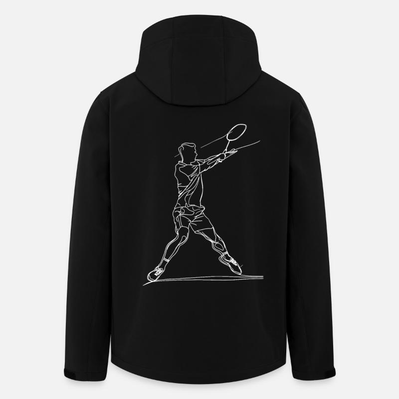 Badminton Junge Line Art - Recycelte Männer Softshell-Jacke von Stanley/Stella - Schwarz