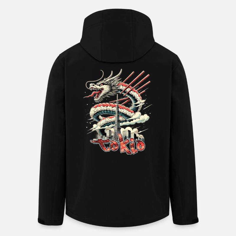 Sushi Drache Tokio Geschenk - Recycelte Männer Softshell-Jacke von Stanley/Stella - Schwarz