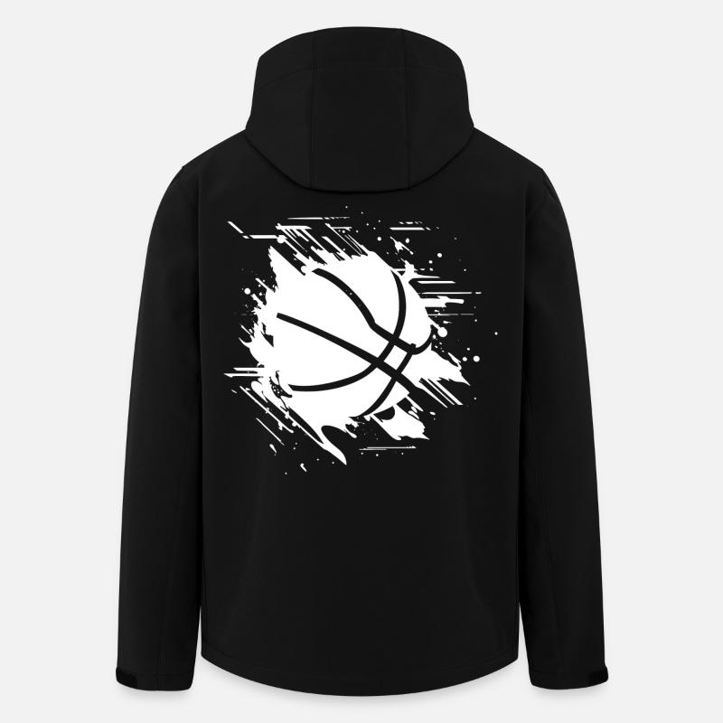 Basketball Graphics - Men’s Recycled Softshell Jacket by Stanley/Stella - black