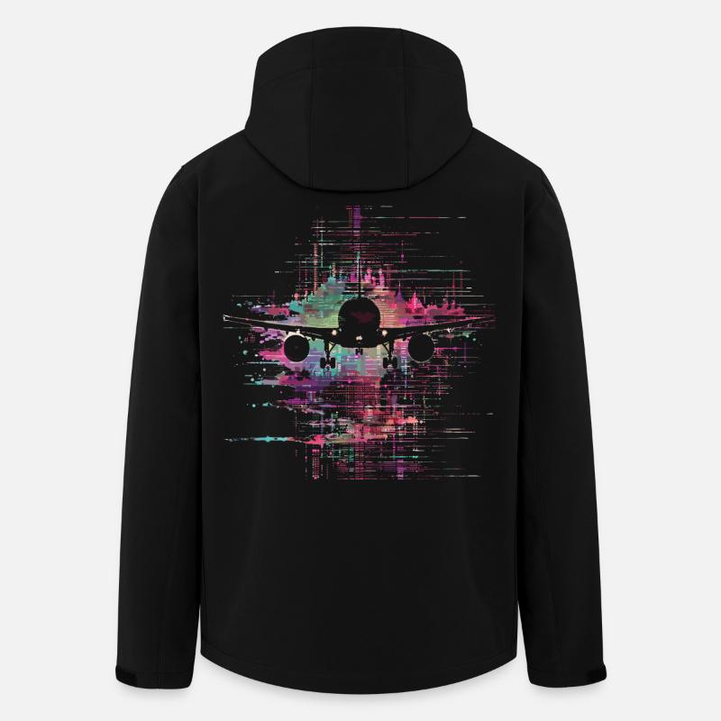 Flugzeuge 90er Jahre - Recycelte Männer Softshell-Jacke von Stanley/Stella - Schwarz