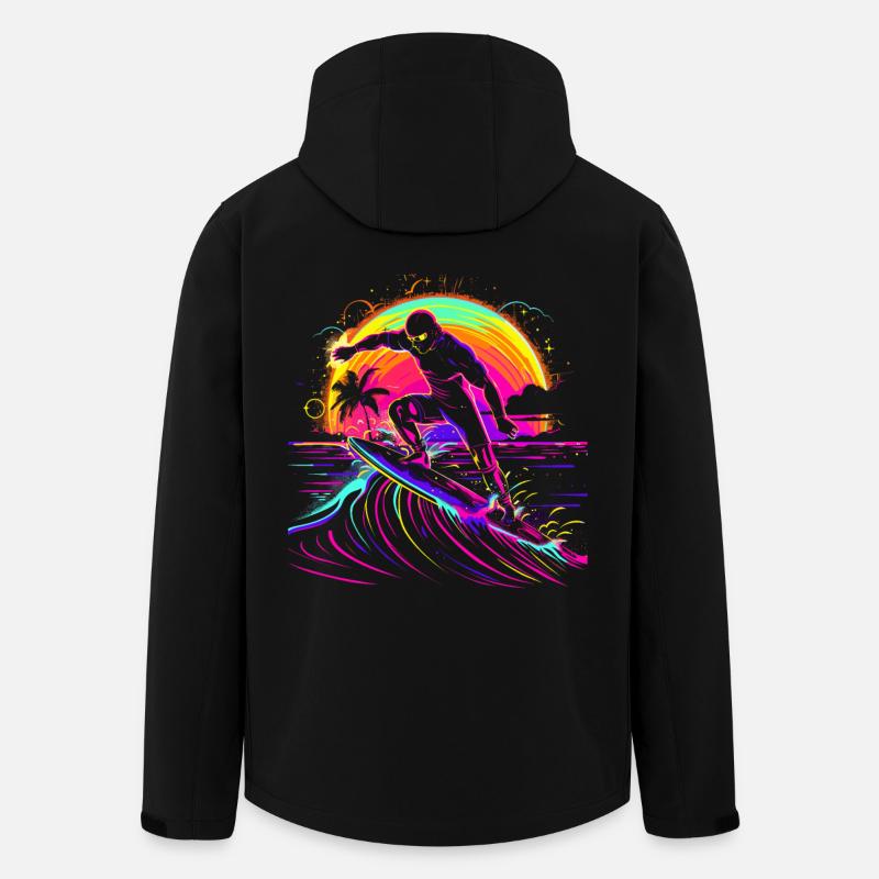 Surfer Vaporwave - Recycelte Männer Softshell-Jacke von Stanley/Stella - Schwarz