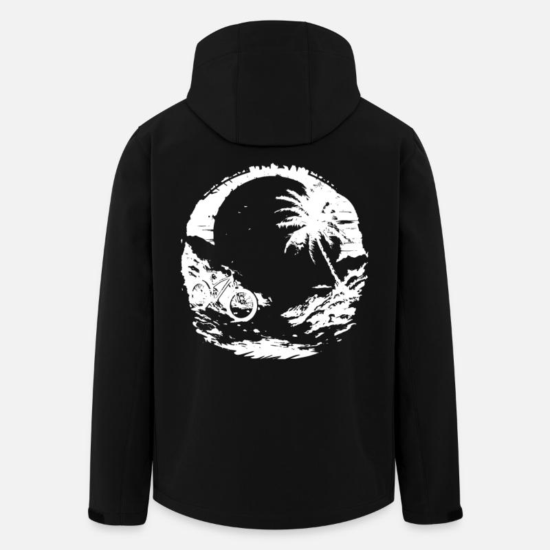 Mountainbiking Zeichnung - Recycelte Männer Softshell-Jacke von Stanley/Stella - Schwarz