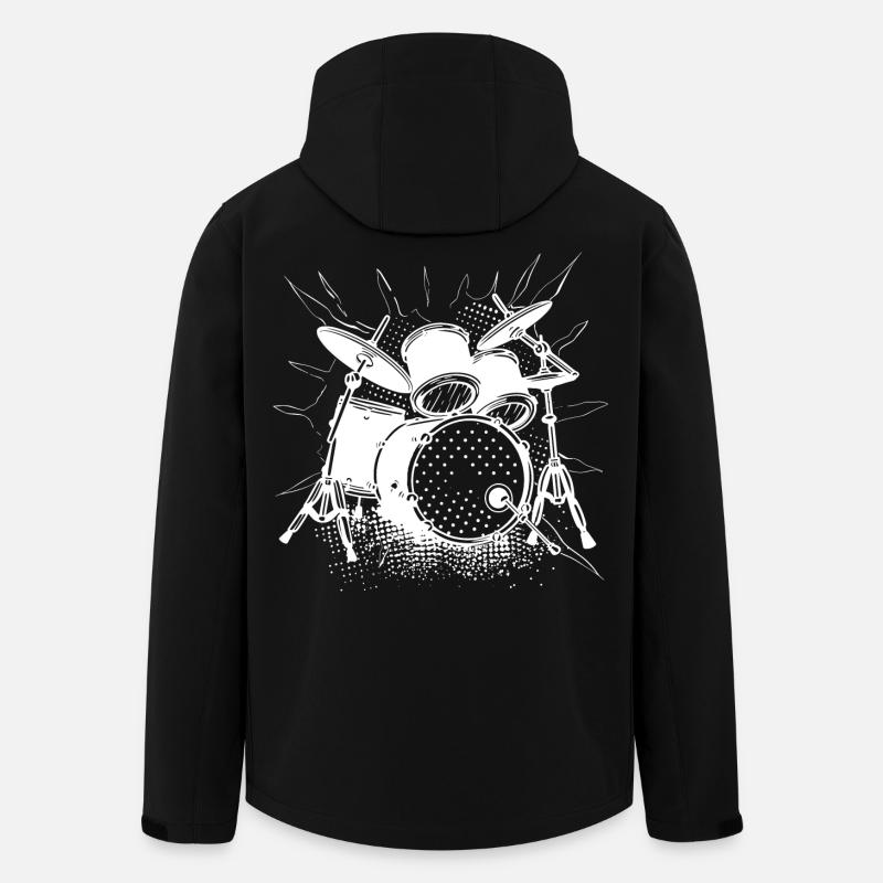 Drums Graphics - Men’s Recycled Softshell Jacket by Stanley/Stella - black