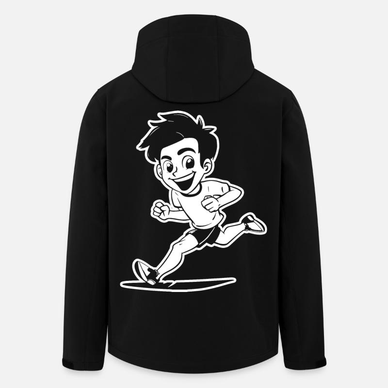 Dessin de garçon marathon - Veste softshell homme en polyester recyclé Stanley/Stella - noir