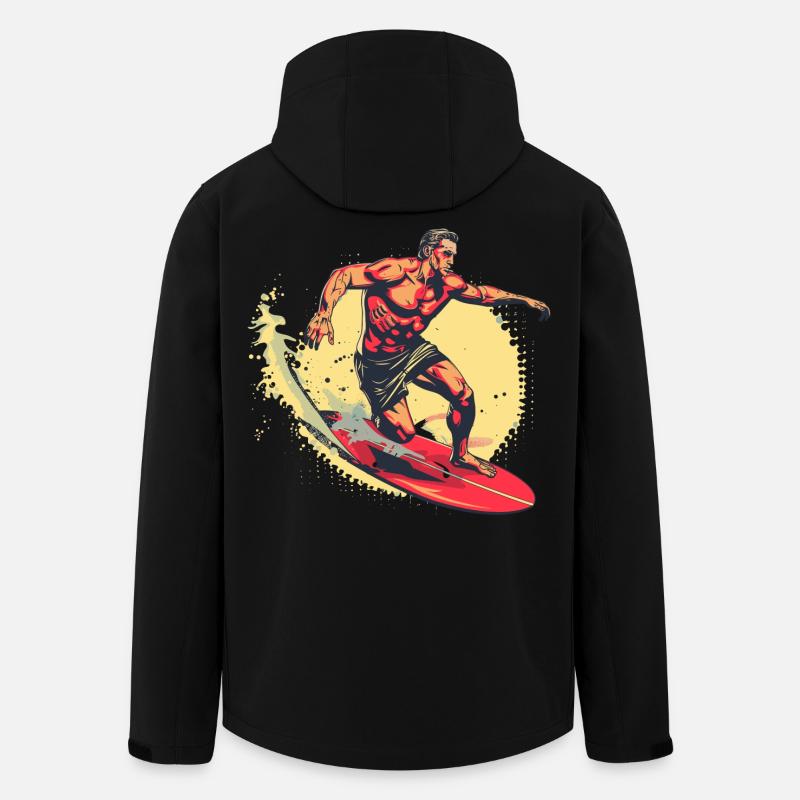 Surfer Grafik - Recycelte Männer Softshell-Jacke von Stanley/Stella - Schwarz