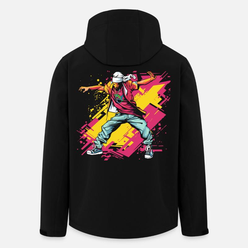 Breakdancer Graffiti - Veste softshell homme en polyester recyclé Stanley/Stella - noir