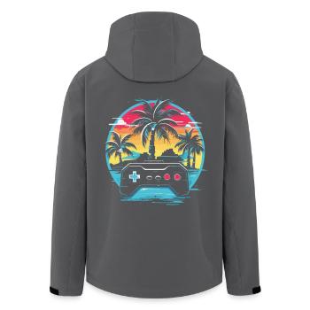 Jeux Vidéo Vaporwave - Veste softshell homme en polyester recyclé Stanley/Stella - noir - Dos - AI Model Male 185 light (185cm)