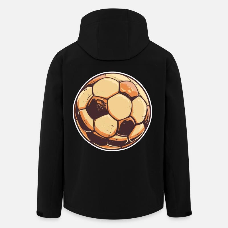 Graphisme rétro football - Veste softshell homme en polyester recyclé Stanley/Stella - noir