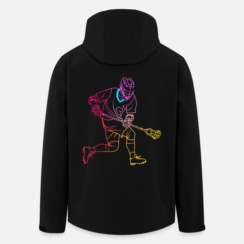 Lacrosse Player Drawing - Men’s Recycled Softshell Jacket by Stanley/Stella - black