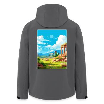 Delphi Griechenland Reise Poster Souvenir Malerei WPA - Recycelte Männer Softshell-Jacke von Stanley/Stella - Schwarz - Hinten - AI Model Male 185 light (185cm)